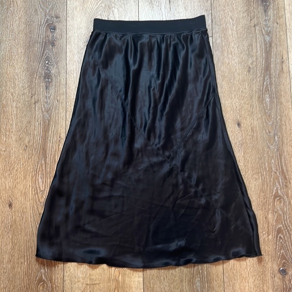 ATM Black Bias Cut Silk Midi Slip Skirt Size S - Picture 2 of 7
